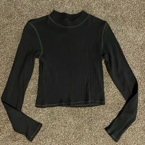 AE Mockneck Long Sleeve Top - Dark Grey